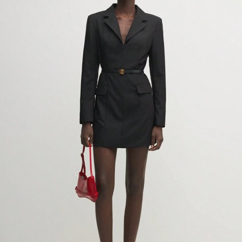 Brand New Women's XS Black Blazer Mini Dress | Elegant Spring/Fall Look XS